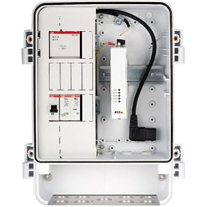 AXIS T98A18-VE Media Converter Cabinet A, 230V, includes T8604 Media Converter Switch, and Power Supply DIN CP-D 12/2.1 25W, Compatible with Q60-E