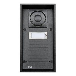 2N IP Force 1-Button Intercom Door Station Module with Speaker, IP69K, 12VDC, Black