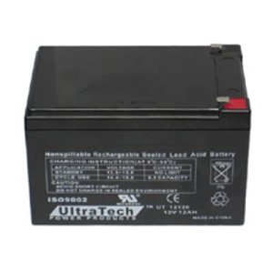 Ultratech IM-12120 Ultratech, 12V 12Ah Sealed Lead Acid Rechargeable Battery, 20-Hr Rate Capacity, Nonspillable