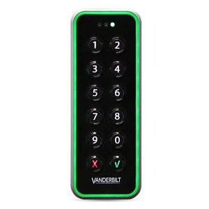 Vanderbilt VR50M-MF NGCR Series Proximity Reader with Keypad, 6cm IP66 Mullion Mount, Supports MIFARE EV1 and EV2, Black