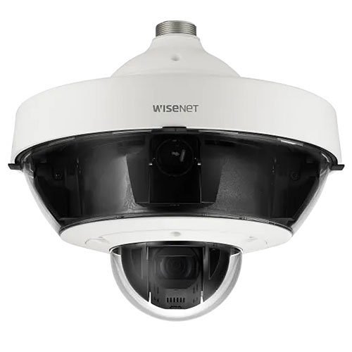 Hanwha PNM-9322VQP Wisenet P Series, WDR 4 x 2MP 2.4mm Fixed Lens, IP PTZ Camera, White