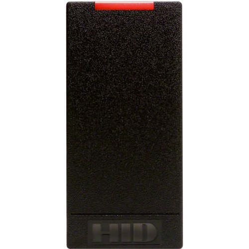 HID 900NTNTEK00000 iCLASS SE R10 Smart Card Reader, Standard Profile, Wiegand, Terminal, Standard 1 Security, LED Red, Flashing Green, Buzzer On, 32bit, Black