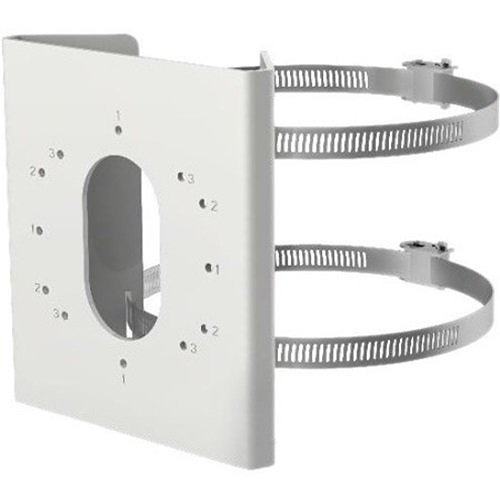 Hikvision DS-1275ZJ-S-SUS Vertical Pole Mount Bracket with Adjustable Diameter, Load Capacity 10kg, White