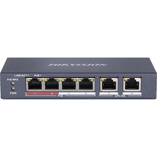 Hikvision DS-3E0106P-E-M 4 Port Fast Ethernet Unmanaged POE Switch