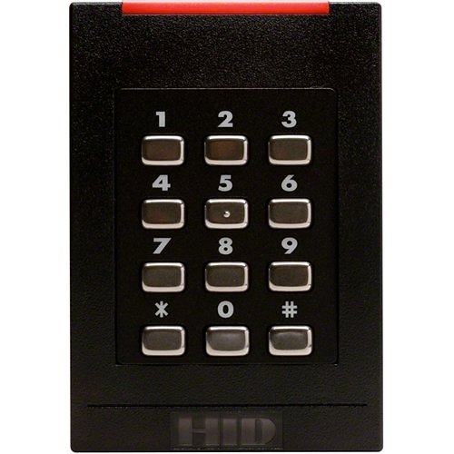 HID 921NTNNEK00000 iCLASS SE RK40 Smart Card Reader Wall Switch with Keypad, Maximum compatibility, Wiegand, Pigtail, Standard v1, Black