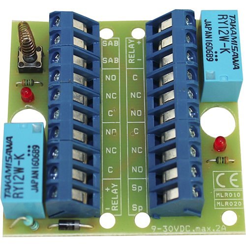 Alarmtech RC 020 Relжkortmodul, To Relжer, Dobbelt NC-NO-funktion, Skrueklemmer